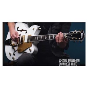 Gretsch G5422TG Electromatic 6-String Right-Handed Classic Double-Cut Hollowbody Electric Guitar with Bigsby, Laurel Fingerboard and Maple Neck (Snowcrest White)