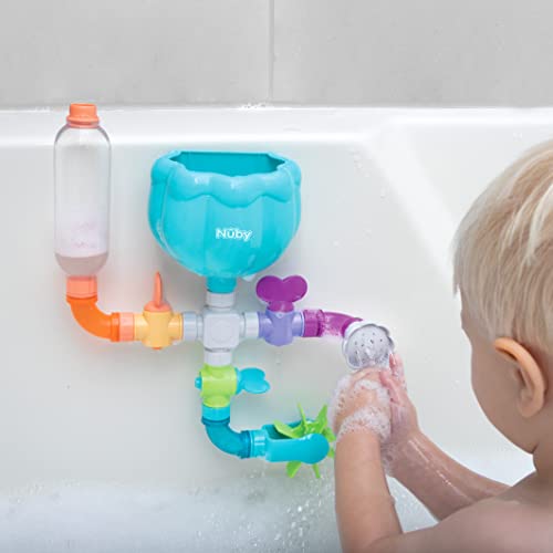 Nuby Wacky Waterworks Pipes Bath Toy with Interactive Features for Cognitive Development