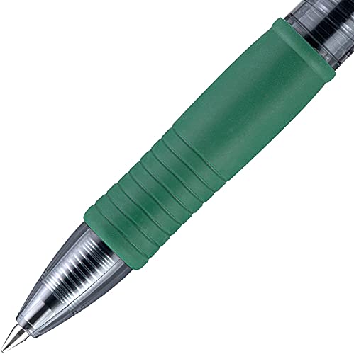 PILOT G2 Premium Refillable & Retractable Rolling Ball Gel Pens, Fine Point, Green Ink, 6 Pack