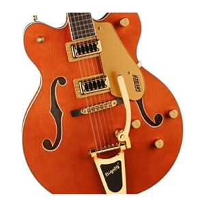 Gretsch G5422TG Electromatic Classic Hollow Body Double-Cut 6-String Electric Guitar with 12-Inch-Radius Laurel Fingerboard, Bigsby and Gold Hardware (Right-Handed, Orange Stain)