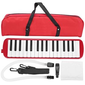 Beginner Melodica, 32 Keys Simple Melodica Portable Melodica with Carry Bag Melodica with Cornet Mouthpiece for Children Beginner Musical Training(red)