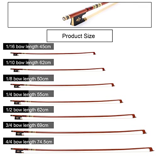 AMZZ Pernambuco Violin Bow 4/4 Size Concert Level,Professional Handmade Violin Bow with Ox Horn Fleur de Lis Frog