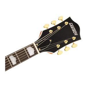 Gretsch G5422TG Electromatic Classic Hollow Body Double-Cut 6-String Electric Guitar with 12-Inch-Radius Laurel Fingerboard, Bigsby and Gold Hardware (Right-Handed, Orange Stain)