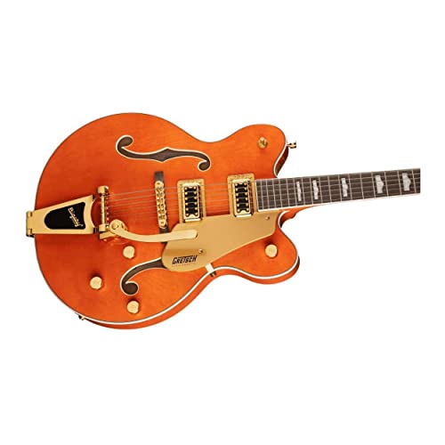 Gretsch G5422TG Electromatic Classic Hollow Body Double-Cut 6-String Electric Guitar with 12-Inch-Radius Laurel Fingerboard, Bigsby and Gold Hardware (Right-Handed, Orange Stain)