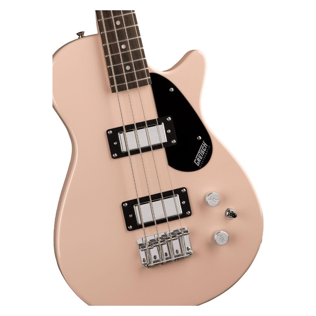 Gretsch G2220 Electromatic Junior Jet Bass II Short-Scale 4-String Right-Handed Guitar with Basswood Body (Shell Pink)