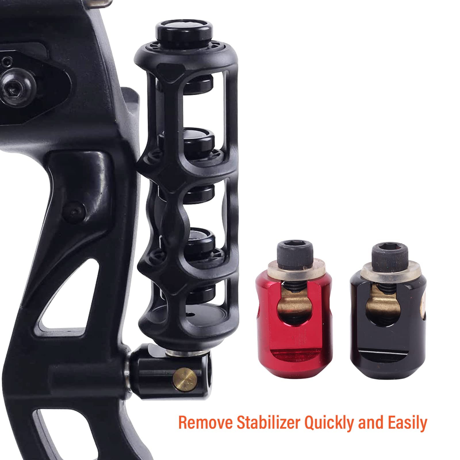 SOPOGER Bow Stabilizer Quick Disconnect Double Joint Archery Shock Absorber Connector Adjustable Bow Rod Stabilizer (Black)