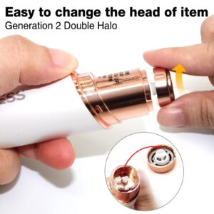 Facial Hair Remover Replacement Heads: Compatible with Finishing Touch Flawless Facial Hair Removal Tool for Women As Seen On TV 18K Gold-Plated Rose Gold (Generation 2 Double Halo)