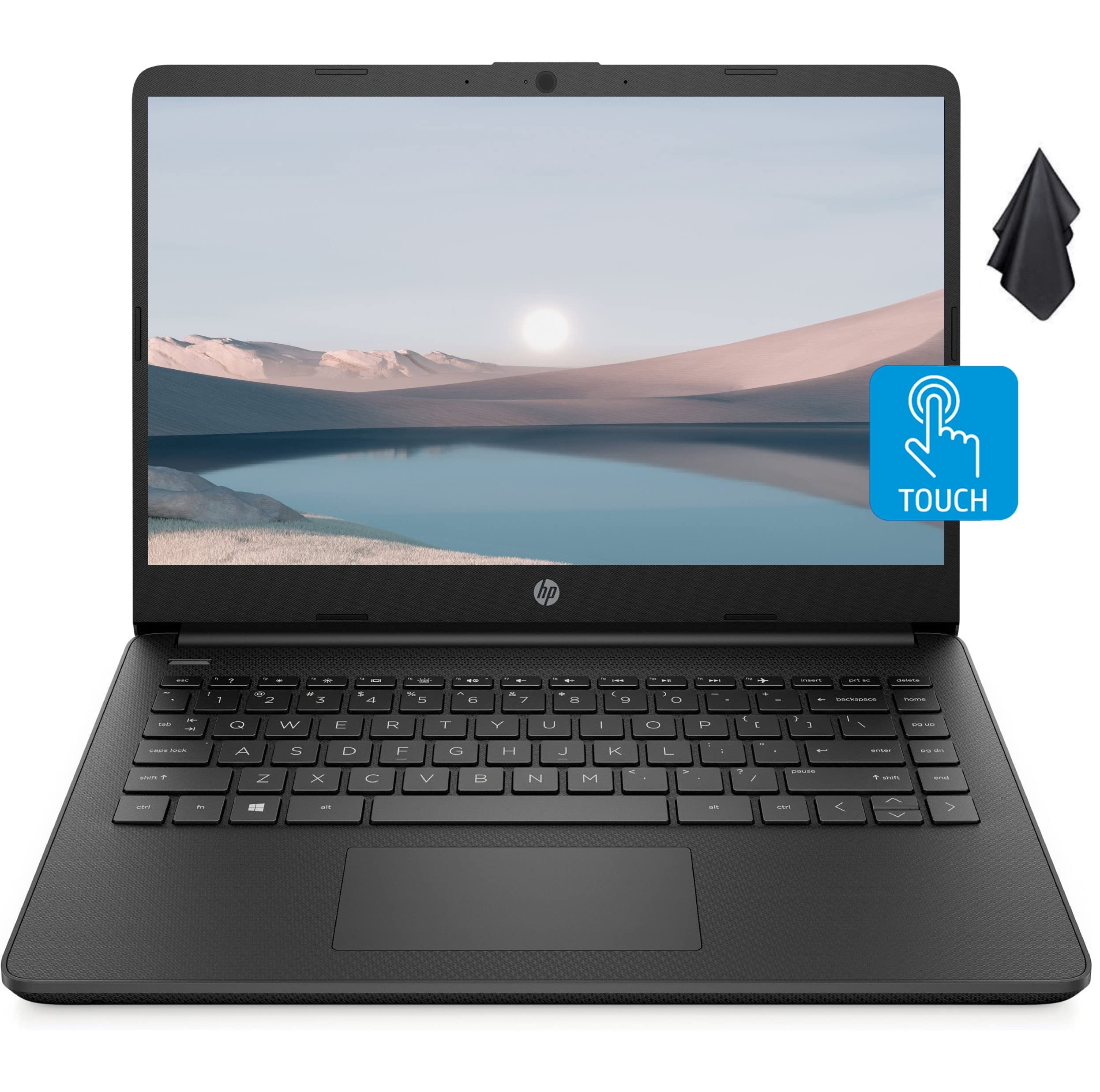 2022 HP Pavilion Laptop, 14-inch HD Touchscreen, AMD 3000 Series Processor, Long Battery Life, Webcam, HDMI, Windows 10 + One Year of Office365 (14, 8GB RAM | 192GB Storage, Black)