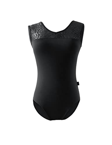 Daydance Tank Black Ballet Leotards for Women, Lace Ballerina Dance Attire for Recitals