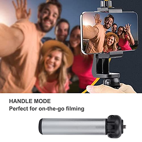 SALUTUY Tripod Extension Pole Mount,Mini Tripod Handheld Aluminum Alloy Action Camera Foldable Bracket Selfie Stick Tripod for Video Recording, Live Streaming