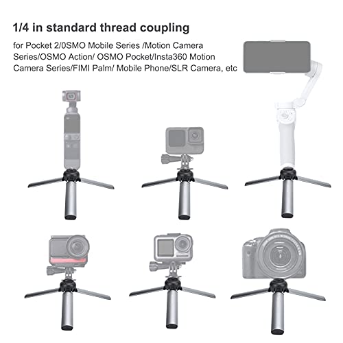 SALUTUY Tripod Extension Pole Mount,Mini Tripod Handheld Aluminum Alloy Action Camera Foldable Bracket Selfie Stick Tripod for Video Recording, Live Streaming