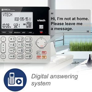 VTech VG208-2 DECT 6.0 2-Handsets Corded/Cordless Phone for Home with Answering Machine, Call Blocking, Caller ID, Large Backlit Display, Duplex Speakerphone, Intercom, Line-Power