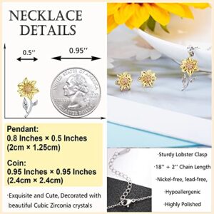 Tarsus Sunflower Gifts for Women, Sunflower Necklace Jewelry for Women Teenage Teen Gifts Ideas Stocking Stuffers for Teens Inspirational Gifts for Women Year Old