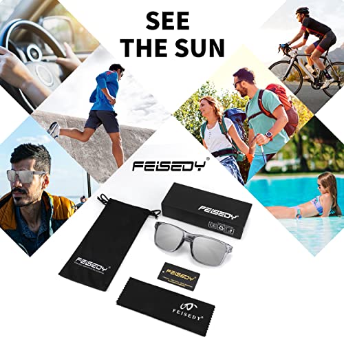 FEISEDY Classic Polarized Square Sunglasses Men Women UV Protection Sun Glasses Cycling Driving Sports Glasses B2234