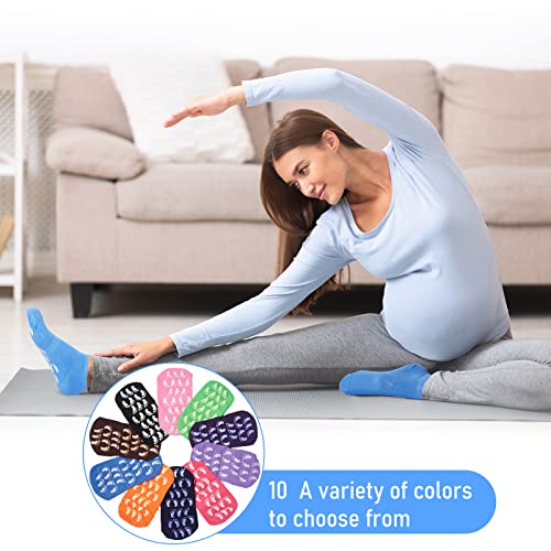 SATINIOR 30 Pairs Non Slip Socks Yoga Socks Multi Style Sport Socks Colorful Hospital Socks for Women Men Yoga Barre