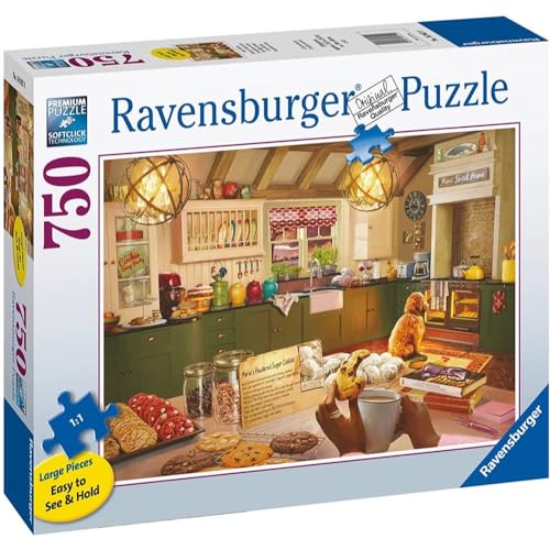 Ravensburger Cozy Kitchen 750 Piece Puzzle - Engaging Jigsaw Challenge | Unique Fit with Softclick Technology | Vibrant, Glare-Free Imagery | Ideal for Adults & Kids | FSC Certified Eco-friendly