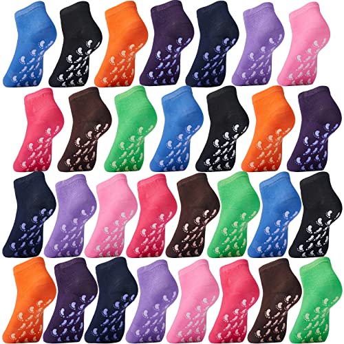 SATINIOR 30 Pairs Non Slip Socks Yoga Socks Multi Style Sport Socks Colorful Hospital Socks for Women Men Yoga Barre