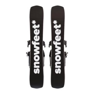 Short Mini Skis for Snow | Snowblades Skiboards Skiblades Little Short Skis | Snowfeet* (Black | for Snowboard Boots)