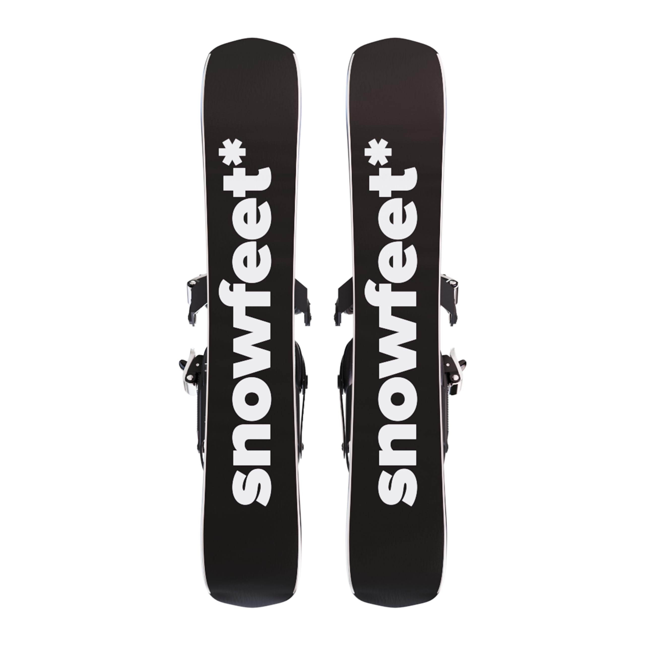 Short Mini Skis for Snow | Snowblades Skiboards Skiblades Little Short Skis | Snowfeet* (Black | for Snowboard Boots)