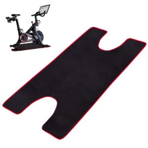 exercise bike sweat towel mat, super absorbent spin bike sweat guard, anti slip & machine washable mat compatible with peloton bike, peloton accessories black/red