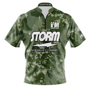 logo infusion dye-sublimated bowling jersey (sash collar) - i am bowling fun design 2053-st - storm - army camo (large)