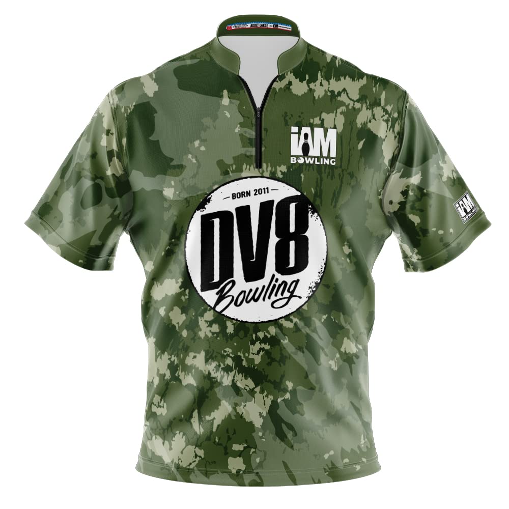 Logo Infusion Dye-Sublimated Bowling Jersey (Sash Collar) - I AM Bowling Fun Design 2053-DV8 - DV8 - Army CAMO (X-Large)