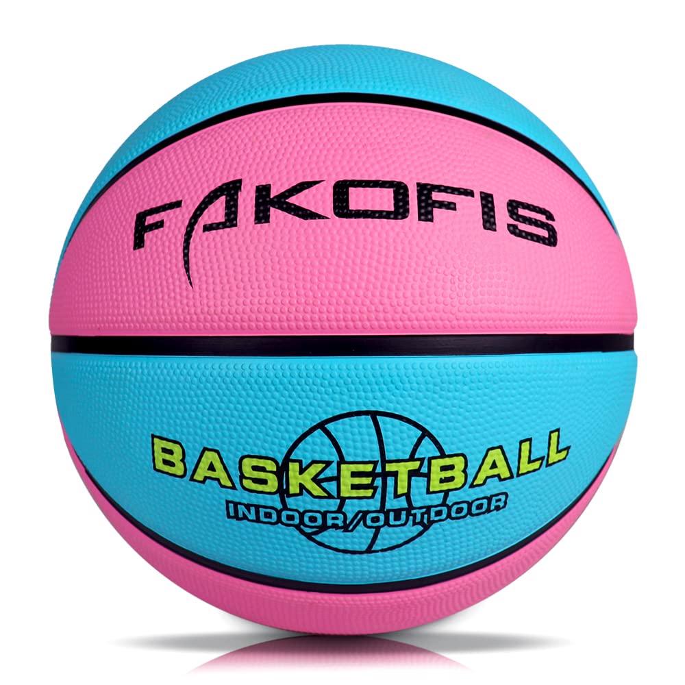 FAKOFIS Kids Basketball Size 5(27.5"),Rubber Basketballs for Youth(Boys & Girls) Play Games Indoor Backyard,Outdoor Park,Beach & Pool