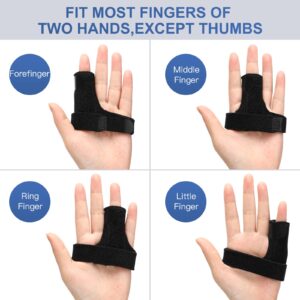 Trigger Finger Splint Knuckle Brace: 2 Pieces Adjustable Finger Padded Straightener for Right and Left Hand Index Middle Ring Pinky Support for Alleviating Finger Locking Popping Bending Stiffness