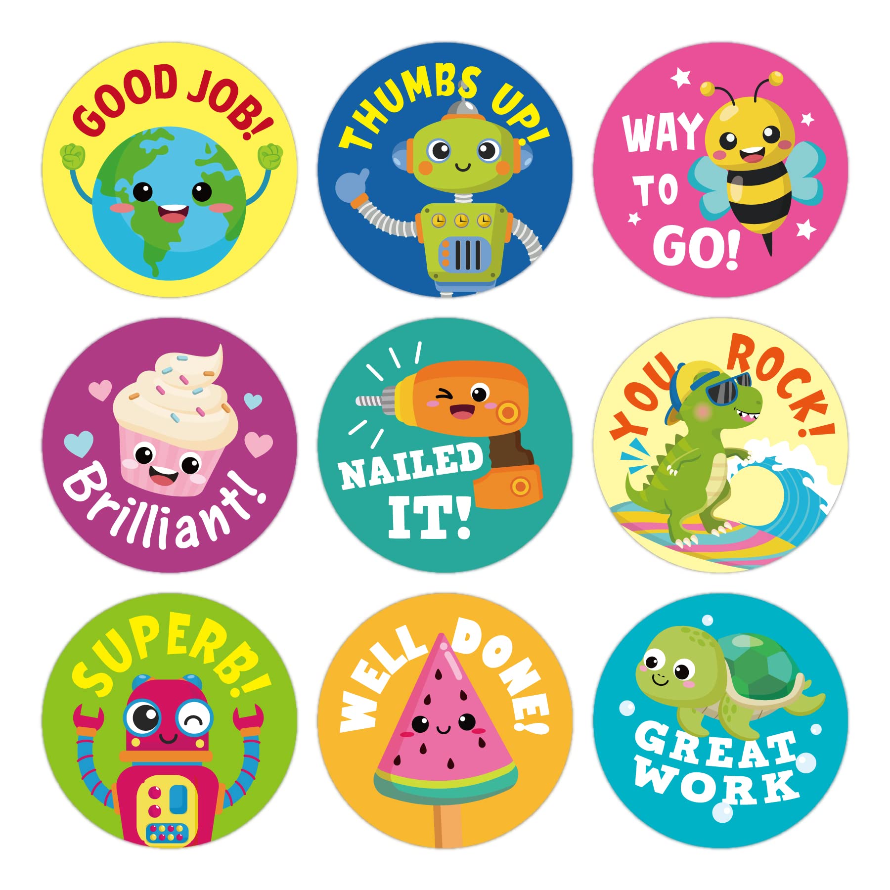 Gooji Small Reward Stickers for Kids, 1008 Pc. Sticker Pack for Teachers, Classroom, Small Motivational Class Supplies for Students, Boy Girl Toddler Good Job Incentive Behavior Preschool Kindergarten