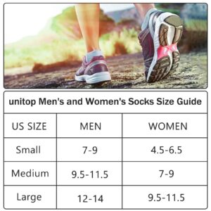 unitop Socks for Sweaty Feet Solid Color Cushioned Athletic Socks Black&White S