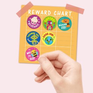 Gooji Small Reward Stickers for Kids, 1008 Pc. Sticker Pack for Teachers, Classroom, Small Motivational Class Supplies for Students, Boy Girl Toddler Good Job Incentive Behavior Preschool Kindergarten