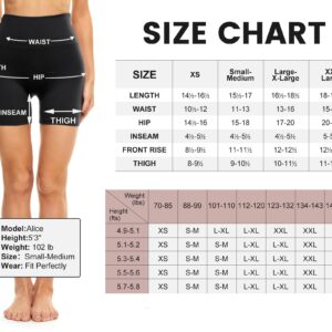 CAMPSNAIL 4 Pack Biker Shorts for Women High Waist - 3"/5"/8" Tummy Control Soft Athletic Yoga Workout Running Gym Shorts