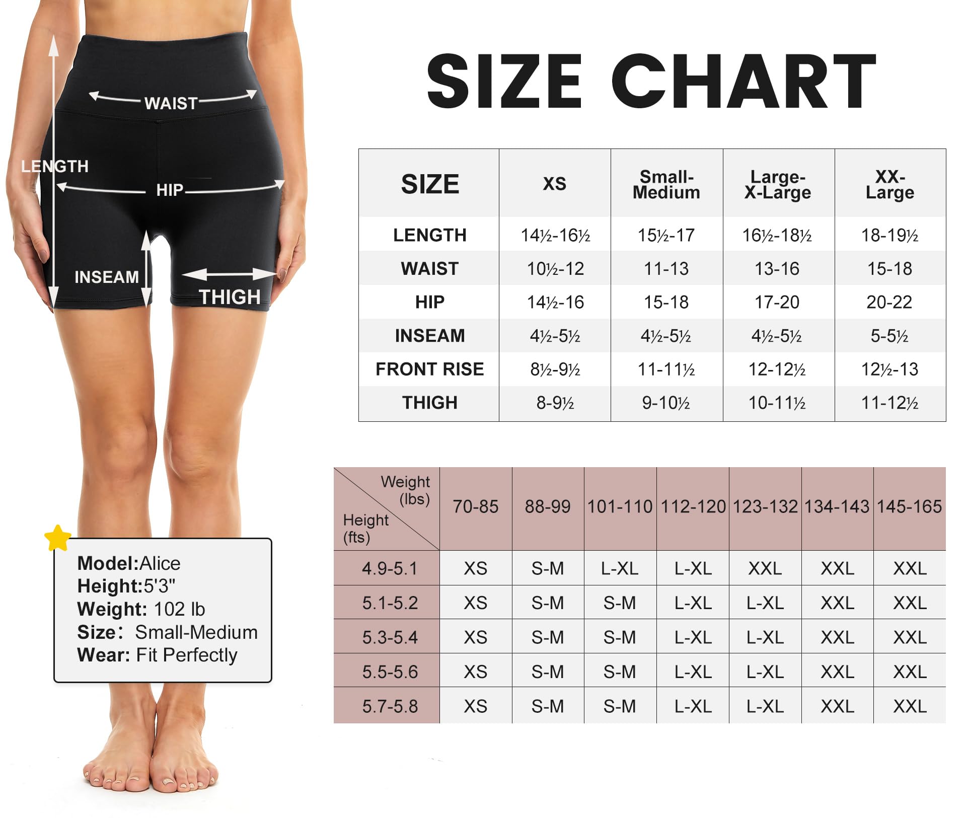 CAMPSNAIL 4 Pack Biker Shorts for Women High Waist - 3"/5"/8" Tummy Control Soft Athletic Yoga Workout Running Gym Shorts