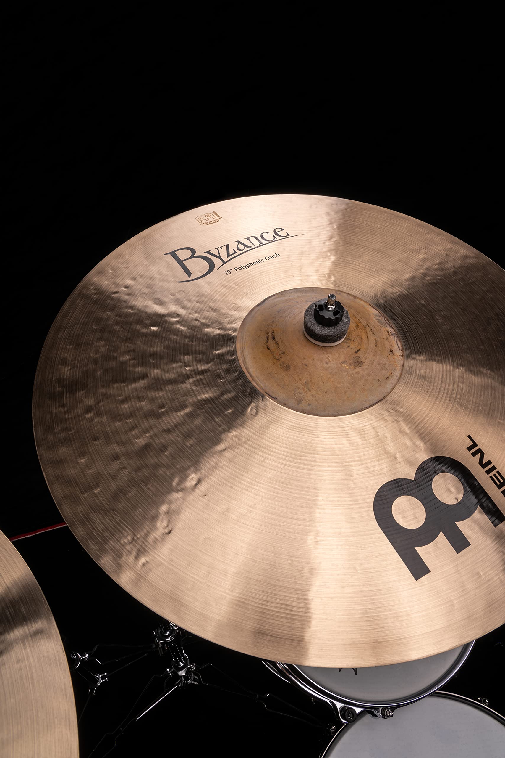 Meinl Cymbals Byzance 19" Traditional Polyphonic Crash with Raw Bell — Made in Turkey — Hand Hammered B20 Bronze, 2-Year Warranty (B19POC)