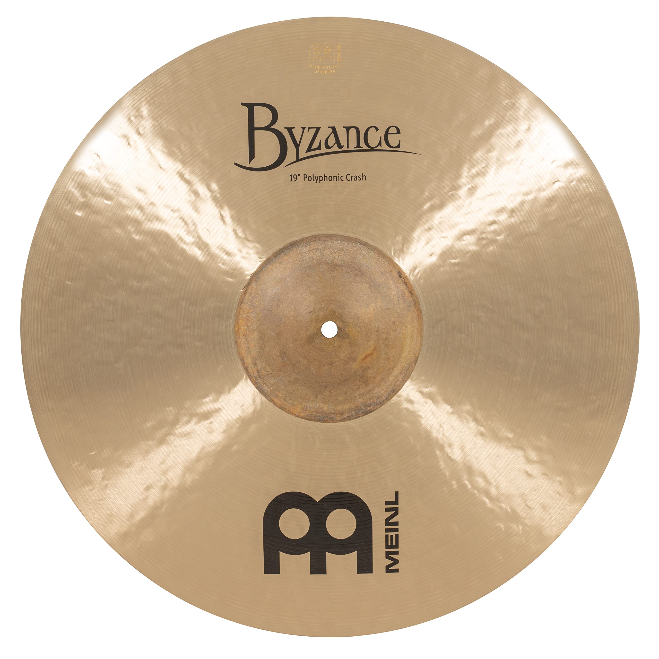 Meinl Cymbals Byzance 19" Traditional Polyphonic Crash with Raw Bell — Made in Turkey — Hand Hammered B20 Bronze, 2-Year Warranty (B19POC)