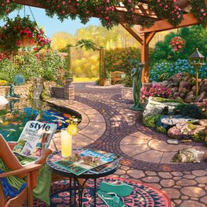 Ravensburger Cozy Backyard Bliss - 750 Piece Large Format Jigsaw Puzzle for Adults & Kids | Unique Softclick Technology | Vibrant, Glare-Free Design | FSC-Certified Materials