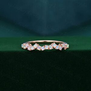 Beautiful Ethiopian Opal Ring,Sterling Silver Rose gold Plated Ring, Women Eternity Ring, Wedding Ring (8)