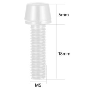 Bicycle Stem Bolts Color Tapered Head Bolt with Washer Screw M5x18mm for Road Bike,MTB,BMX,Folding - 6Pcs (Gold)