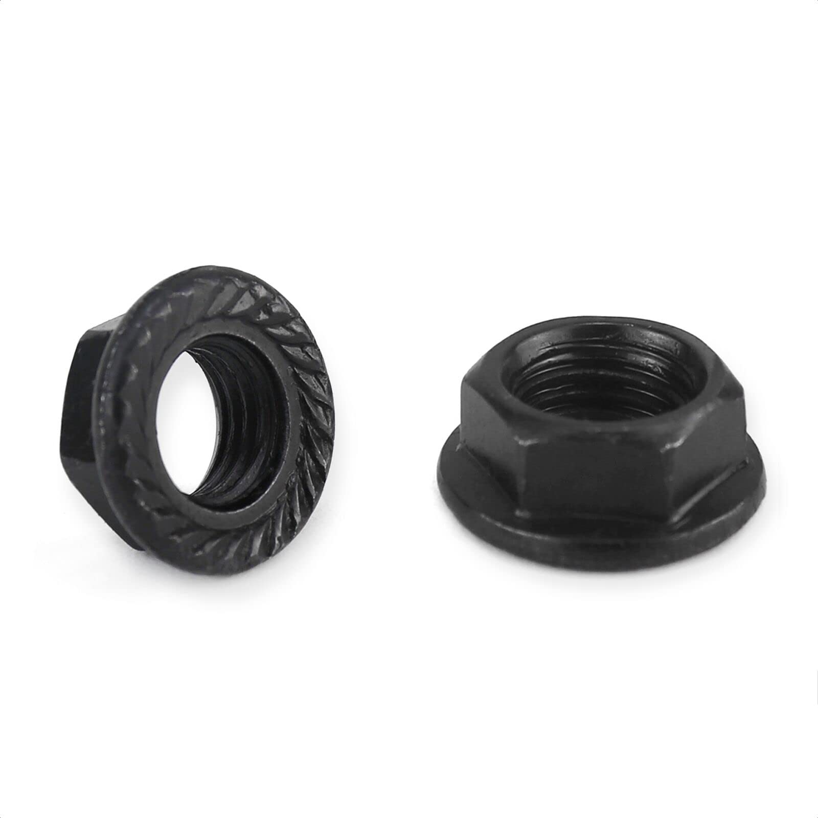 ALEOED 2 Pieces M8 Flange Crank Arms Nuts for Bike Bottom Standard Threaded Type Black Bicycle Crank Nuts