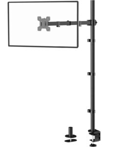 wali single monitor stand desk mount, 39 inch tall monitor stand fully adjustable, articulating arm for computer screen up to 32 inch, 22lbs (m001xxl), black