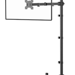 WALI Single Monitor Stand Desk Mount, 39 inch Tall Monitor Stand Fully Adjustable, Articulating Arm for Computer Screen up to 32 inch, 22lbs (M001XXL), Black