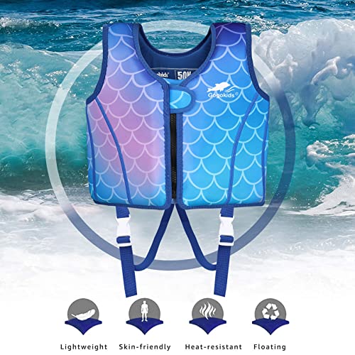 Gogokids Kids Swim Vest, Toddler Float Jacket for 30-50 lbs Girls and Boys, Comfortable Fit Swimming Jacket, for 2-9 Year Old Children