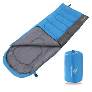 arctic lemmings sleeping bag for adults & kids,waterproof lightweight backpacking sleeping bags, envelope hooded 3 season for camping hiking outdoor travel (blue)