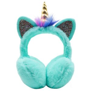 MEJORMEN Cat Ears Unicorn Earmuffs Unfoldable Ear Warmers Winter Warm Plush Outdoor Ear Covers