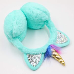 MEJORMEN Cat Ears Unicorn Earmuffs Unfoldable Ear Warmers Winter Warm Plush Outdoor Ear Covers