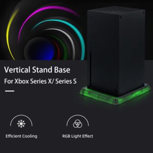 Mcbazel LED Lights Stand for Xbox Series X/S Console, Music Sync Multi-Colour Vertical Console Stand Base with IR Remote/APP/USB Control for Xbox Series X/S Game Console - Black