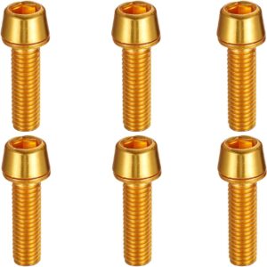 bicycle stem bolts color tapered head bolt with washer screw m5x18mm for road bike,mtb,bmx,folding - 6pcs (gold)