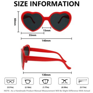 MIDEJACY Heart Shaped Sunglasses For Women,Trendy Heart Glasses Cute Retro Sun Glasses Taylor Cupid Party