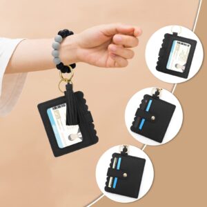 Unistybag Wristlet Keychain for Women Silicone Key Ring Bracelet Wristlet Wallet Bracelet Keychain Card Holder Keyring