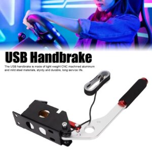 Naroote USB Handbrake, High Hardness Stable Performance Aluminium Alloy Gaming Peripherals Easy Installation Adjustable for T500 T300(Blue)